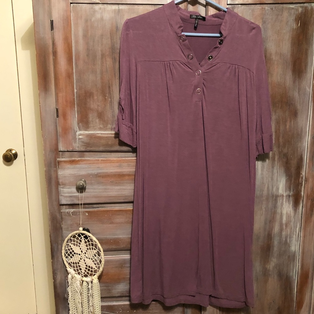 Purple dress 3/4 length sleeves